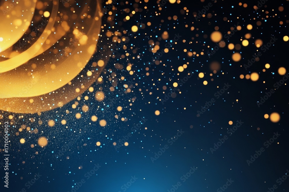Aufkleber abstract golden glitter lights on a dark backdrop creating a festive and enchanting bokeh effect