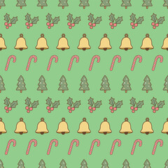 Pastel Christmas seamless tree ornament pattern