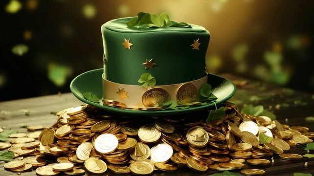 Banner from species shamrock in leaves for holiday st Patrick's day