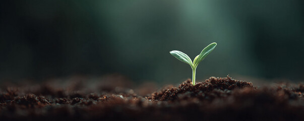 A tiny seedling emerges from fertile soil. Represents new beginnings, growth, hope, and environmental awareness. Ideal for nature, business, or personal development themes.