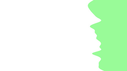 Light green abstract wavy shape on a crisp white background, subtly suggesting profiles. Perfect for modern design, communication, or harmony concepts.