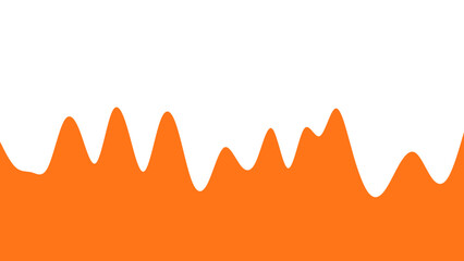 Vibrant orange abstract wavy fluid shape creates a dynamic graphic border on a clean white background, ideal for modern design, banners, or presentations.