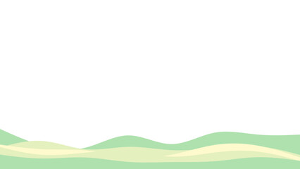 Minimalist illustration of rolling green hills and gentle slopes under a clear sky, symbolizing nature, growth, and tranquility. Ideal for backgrounds, environmental themes, or design projects.