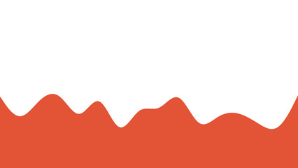 Abstract orange-red wavy border on a crisp white background. Ideal for modern graphic design, branding elements, and creative presentations.