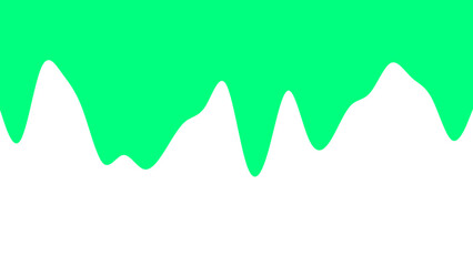 Vibrant green fluid paint drips against a clean white background, creating an abstract and dynamic graphic design. Ideal for modern backdrops or creative projects.