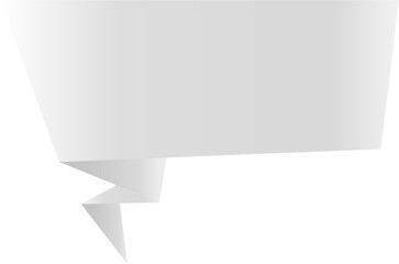 Origami paper style text bubble. Geometric design grey speech bubble vector element for your message.