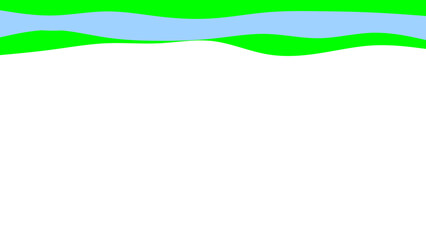 Abstract graphic design featuring flowing green and blue wavy shapes on a clean white background, ideal for headers or banners.