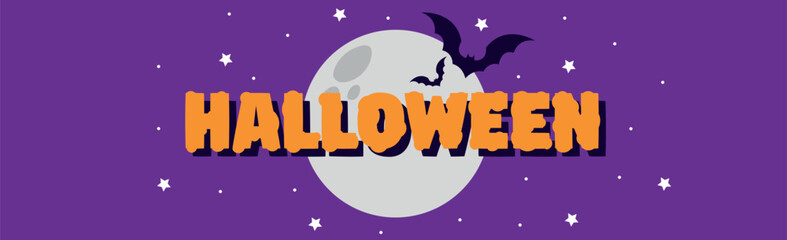 Halloween colorful bright web banner congratulation - Vector illustration