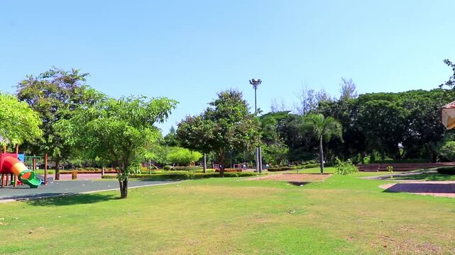 Dinosaur playground city gate public park in Khon Kaen Thailand.