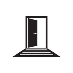 Open Door with Steps Leading to Light, Symbolizing Opportunity and New Beginnings ajar vector