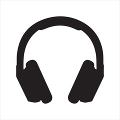 Headphones black silhouette vector, earphone black vector, Headphones clip art