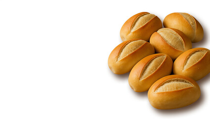 Set of pão francês bread isolated on transparent background