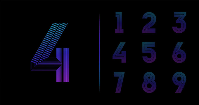 Light line anniversary logo collection. Number symbol with futuristic digital concept for modern celebration icon. Gradient linear number vector