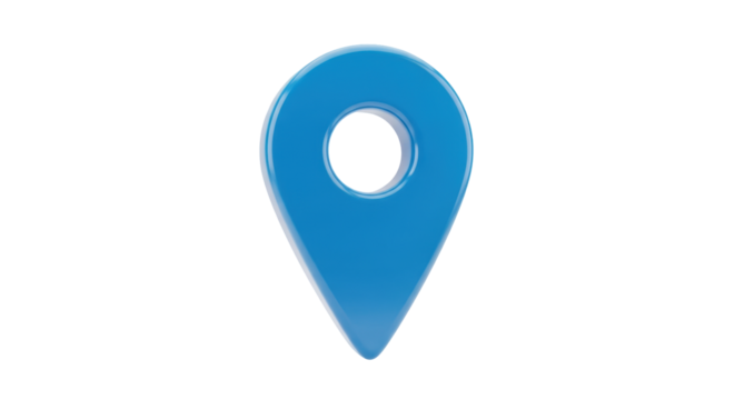 Isolated map pin or location pointer element for destination and marker design concepts
