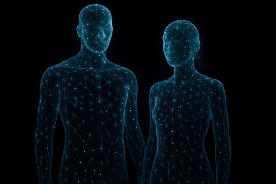 Human body model, male and female, medical technology and science - Powered by Adobe