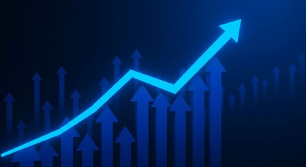 Graph showing upward trend with multiple arrows, suggesting growth and progress.