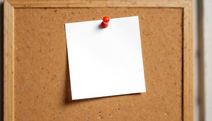 Notice board with blank pinned paper