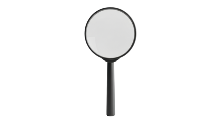 Isolated magnifying glass. Black simple tool to view small objects, reading, or examining.