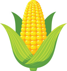 Obraz premium A fresh, vibrant ear of corn with its green husk, a perfect image for agriculture, food, and harvest-related themes. Generative AI