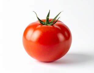 Ripe Red Tomato on White Background