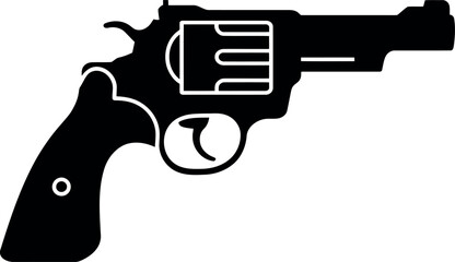 Classic revolver pistol silhouette icon vector vector