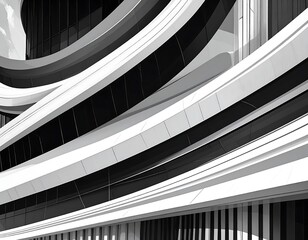 Modern Architectural Facade Design Black and White