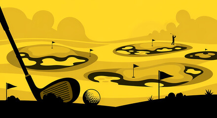 Golf Course Adventure A Day on the Greens in an Abstract Landscape