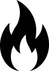 Bold fire icon flame silhouette symbol graphic design element vector