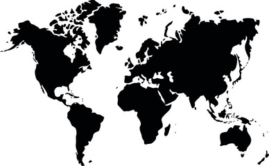 Global reach world map silhouette for business and travel vector © Vector World