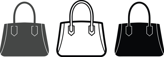 Handbag purse tote bag fashion accessory vector illustration