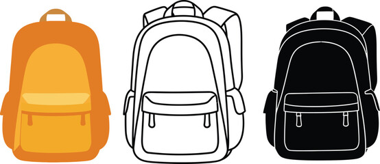 Backpack school bag vector illustration back to school design