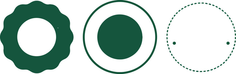 Abstract geometric circles overlapping dark green shapes vector