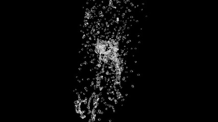 Super slow motion water drop collider on black bg 1000 FPS 4k - Powered by Adobe