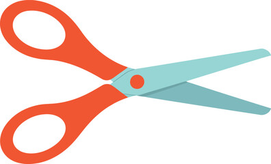 Bright orange scissors open isolated studio shot crafting tool vector