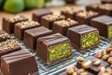 Gourmet Delights with Pistachio Kadayif Praline and Middle Eastern Inspired Chocolate Creations