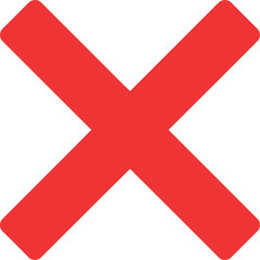 Obraz premium Red cross symbol vector graphic isolated on white negative no reject vector