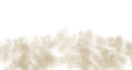 A cloud of dust or smoke rising from the bottom of the frame, isolated on transparent background