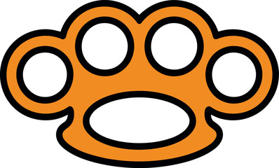 Orange brass knuckles weapon danger illustration vector