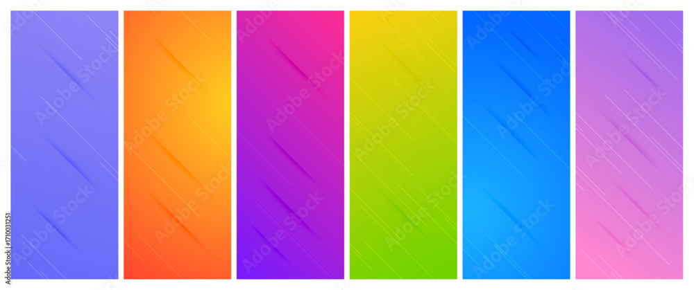 Aufkleber set of abstract gradient backgrounds with lines