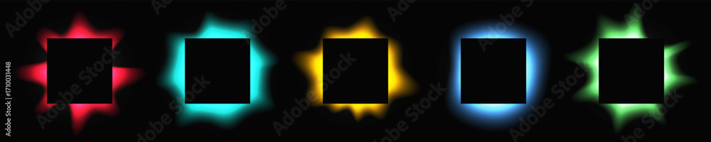 Poster set of square illuminate light frames