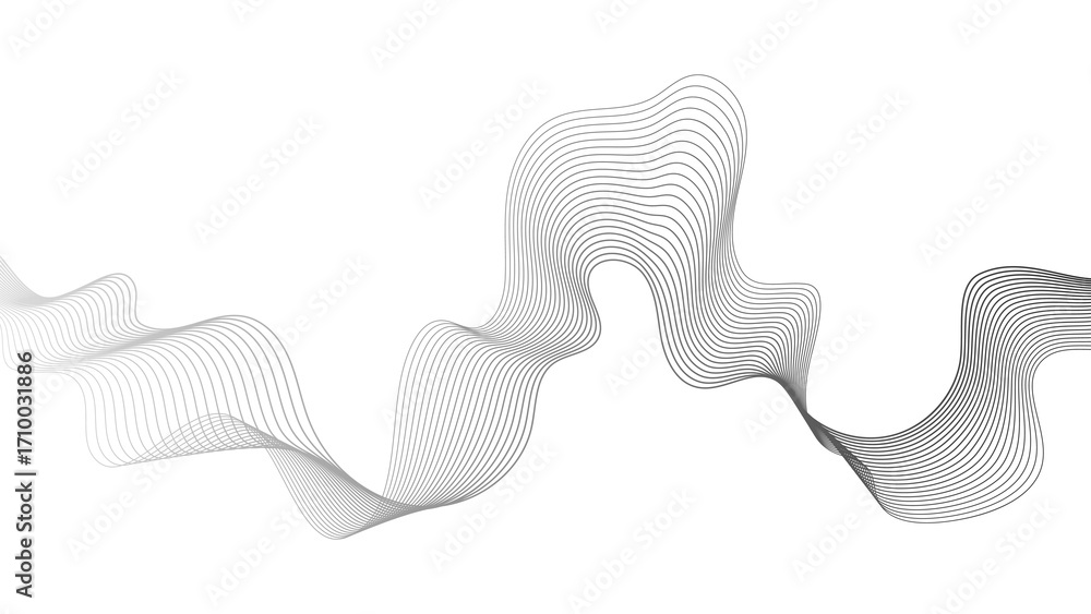 Aufkleber abstract backdrop with grey wave gradient lines