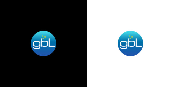 GBL logo on black and white backgrounds, company branding.