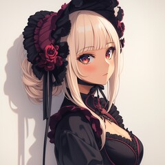 アニメ調の美少女の切り抜き用素材