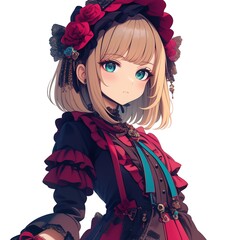 アニメ調の美少女の切り抜き用素材