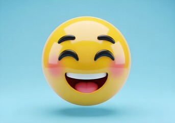 Fototapeta premium 3D Render of Happy Smiling Emoji