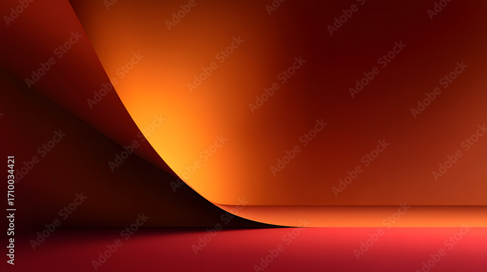 Poster earthy abstraction: a dynamic composition unfolds, the warm hues of amber, scarlet, and umber. lines