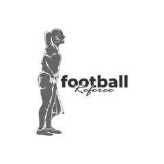 Football referee design vector illustration. Soccer referee silhouette