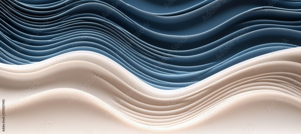 Aufkleber abstract waves surface texture in neutral tones with elegant layered embossed patterns and arcs
