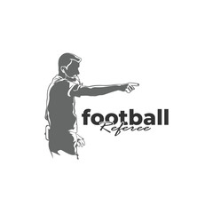 Football referee design vector illustration. Soccer referee silhouette