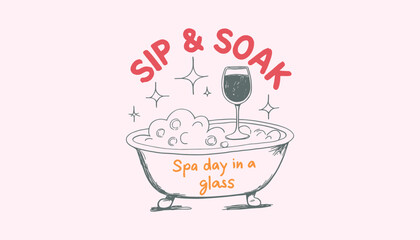 Sip & Soak: A Relaxing Spa Day Experience Captured in a Glass, Inviting You to Indulge and Rejuvenate While Enjoying a Luxurious Bathing Environment